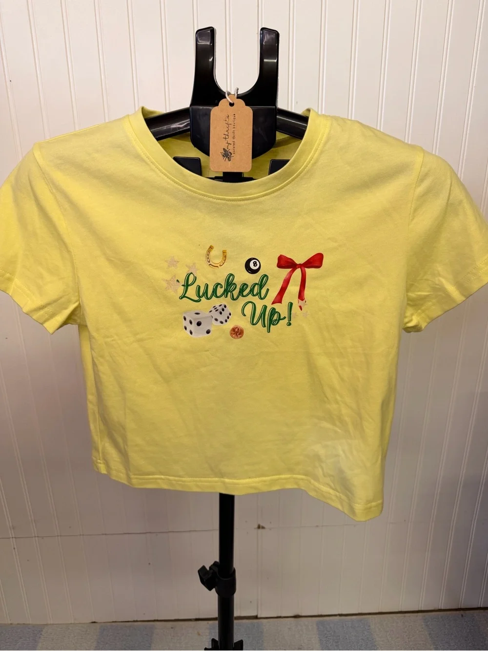 Bourbon & Belles Yellow 'Lucked Up!' Baby Tee